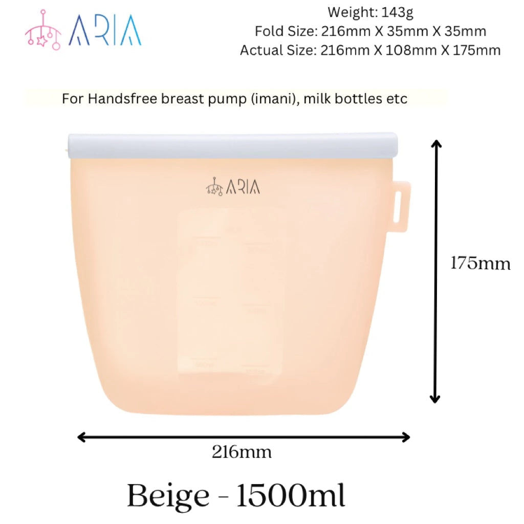 ARIA Airtight Breast Pump Pouch or Silicone Food Storage Bags