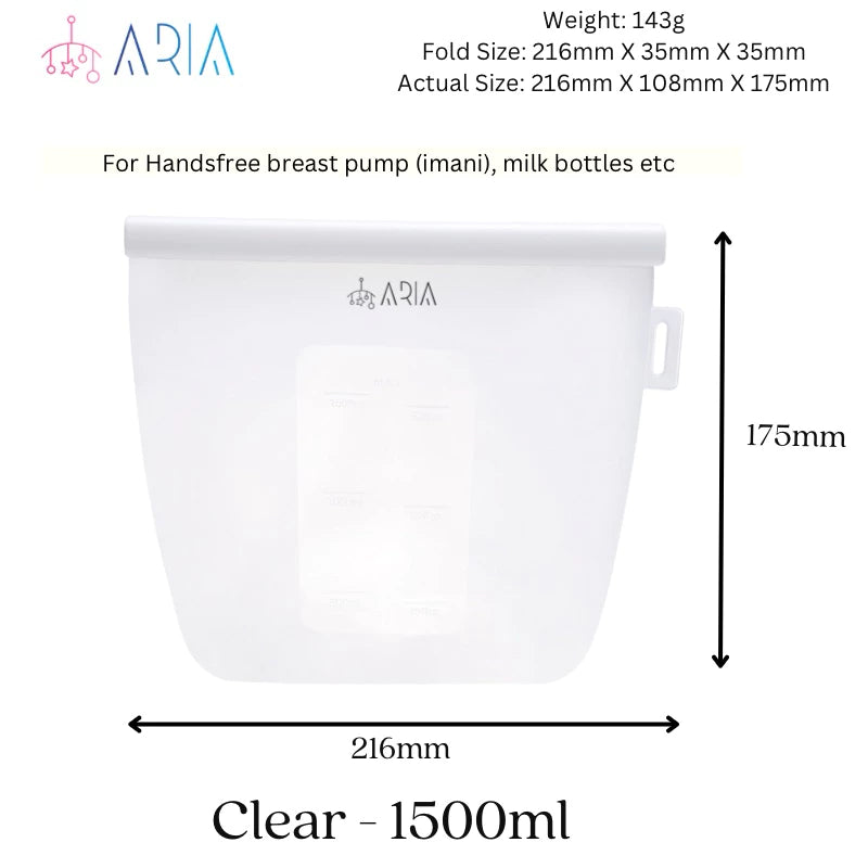 ARIA Airtight Breast Pump Pouch or Silicone Food Storage Bags