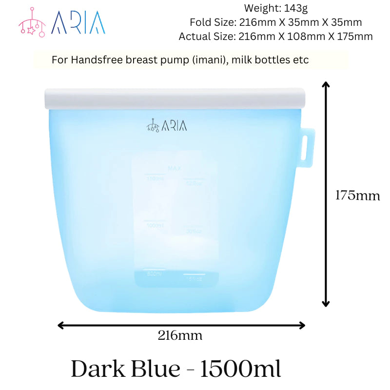 ARIA Airtight Breast Pump Pouch or Silicone Food Storage Bags