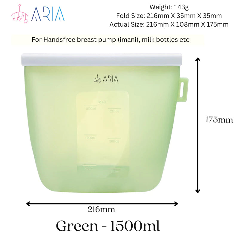 ARIA Airtight Breast Pump Pouch or Silicone Food Storage Bags