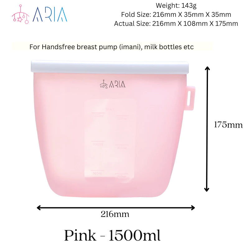 ARIA Airtight Breast Pump Pouch or Silicone Food Storage Bags