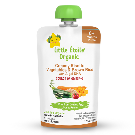 Organic® Baby food Puree Pouch 120g - Creamy Risotto, Vegetables & Brown Rice with DHA