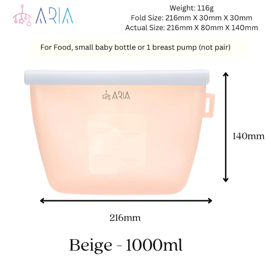 ARIA Airtight Breast Pump Pouch or Silicone Food Storage Bags