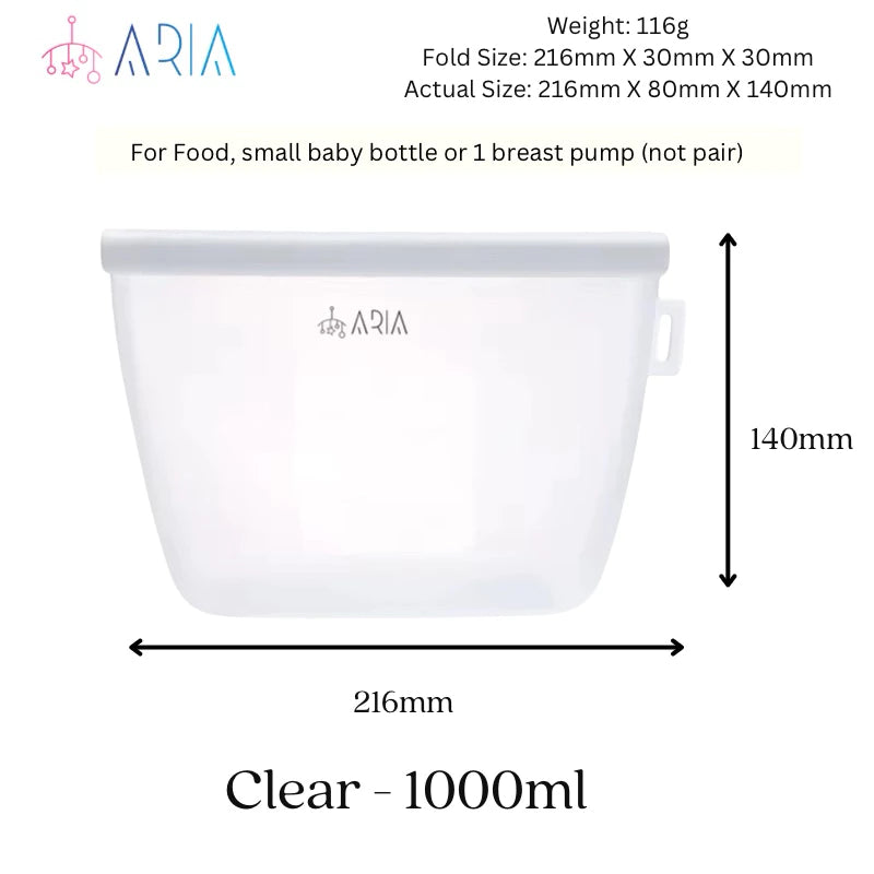 ARIA Airtight Breast Pump Pouch or Silicone Food Storage Bags