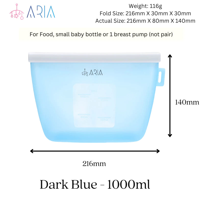 ARIA Airtight Breast Pump Pouch or Silicone Food Storage Bags
