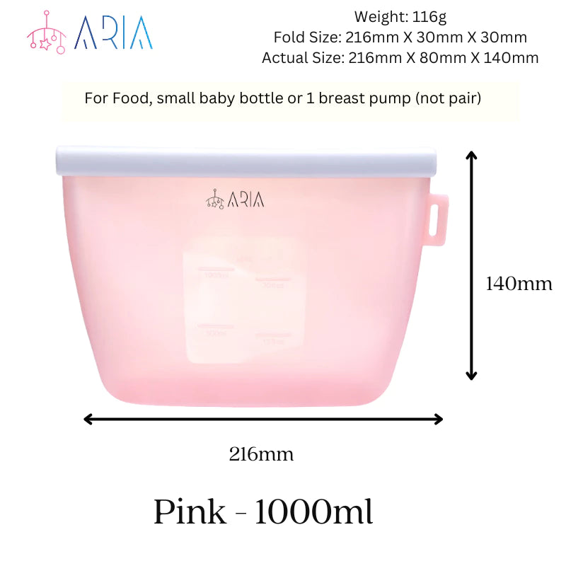 ARIA Airtight Breast Pump Pouch or Silicone Food Storage Bags