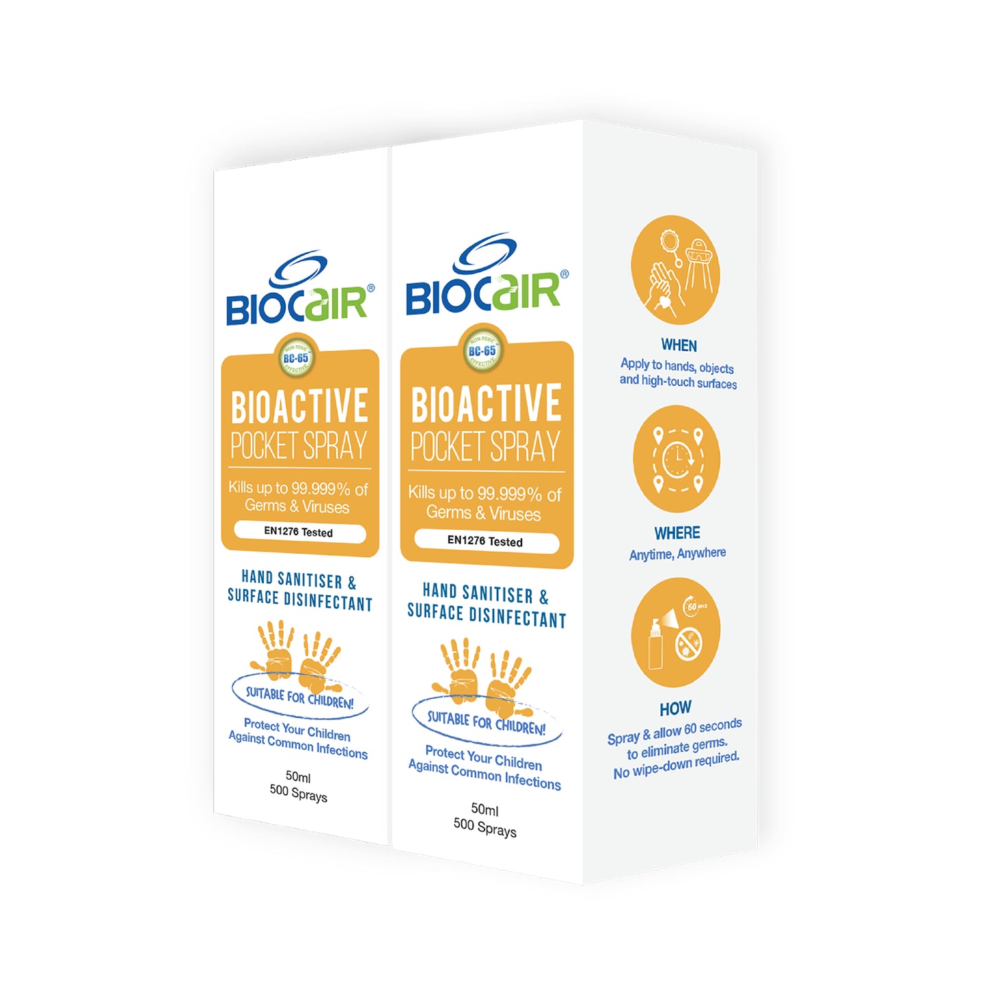 BioCair BioActive Pocket Spray, 50ml, 2-Pack