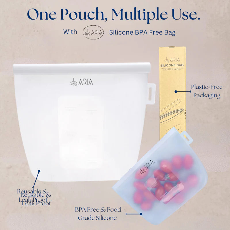 ARIA Airtight Breast Pump Pouch or Silicone Food Storage Bags