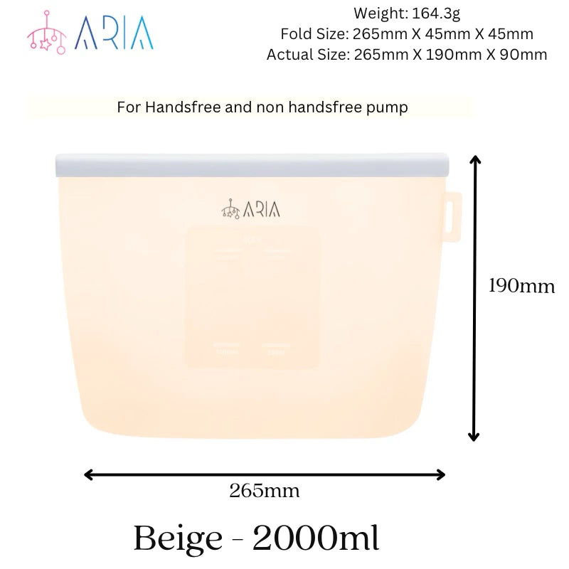 ARIA Airtight Breast Pump Pouch or Silicone Food Storage Bags