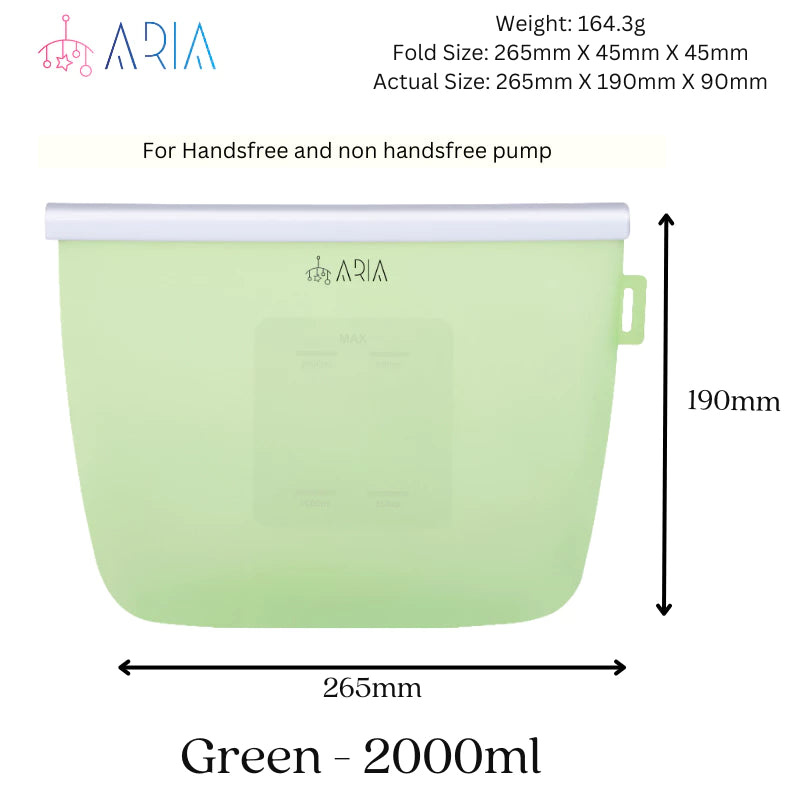 ARIA Airtight Breast Pump Pouch or Silicone Food Storage Bags