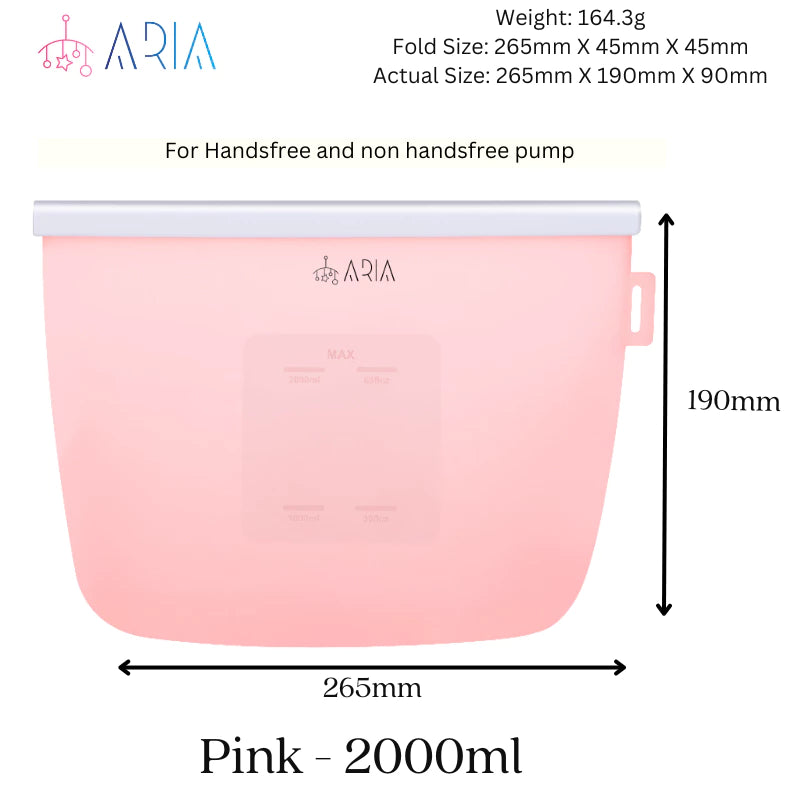 ARIA Airtight Breast Pump Pouch or Silicone Food Storage Bags