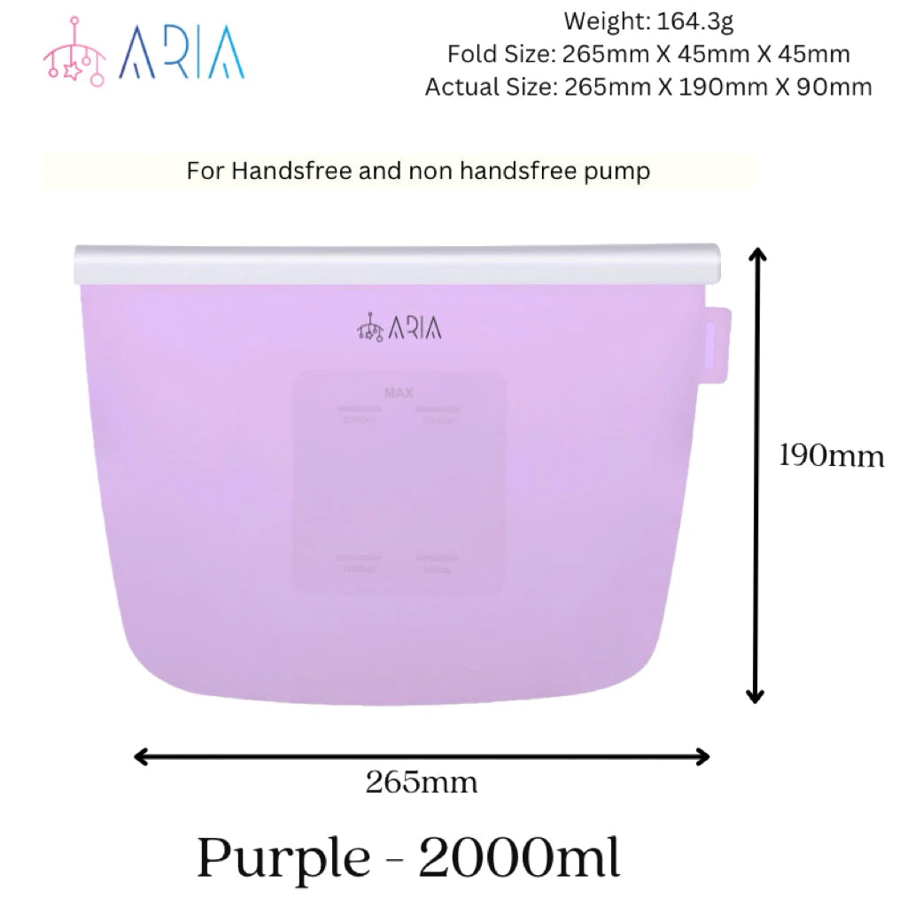 ARIA Airtight Breast Pump Pouch or Silicone Food Storage Bags
