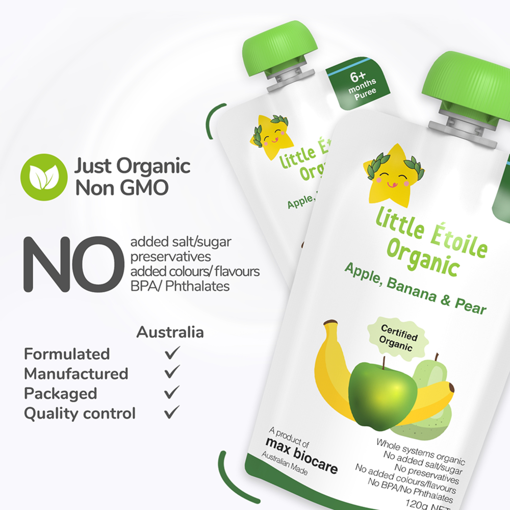 Organic® Baby food Puree Pouch 120g - Apple, Banana & Pear