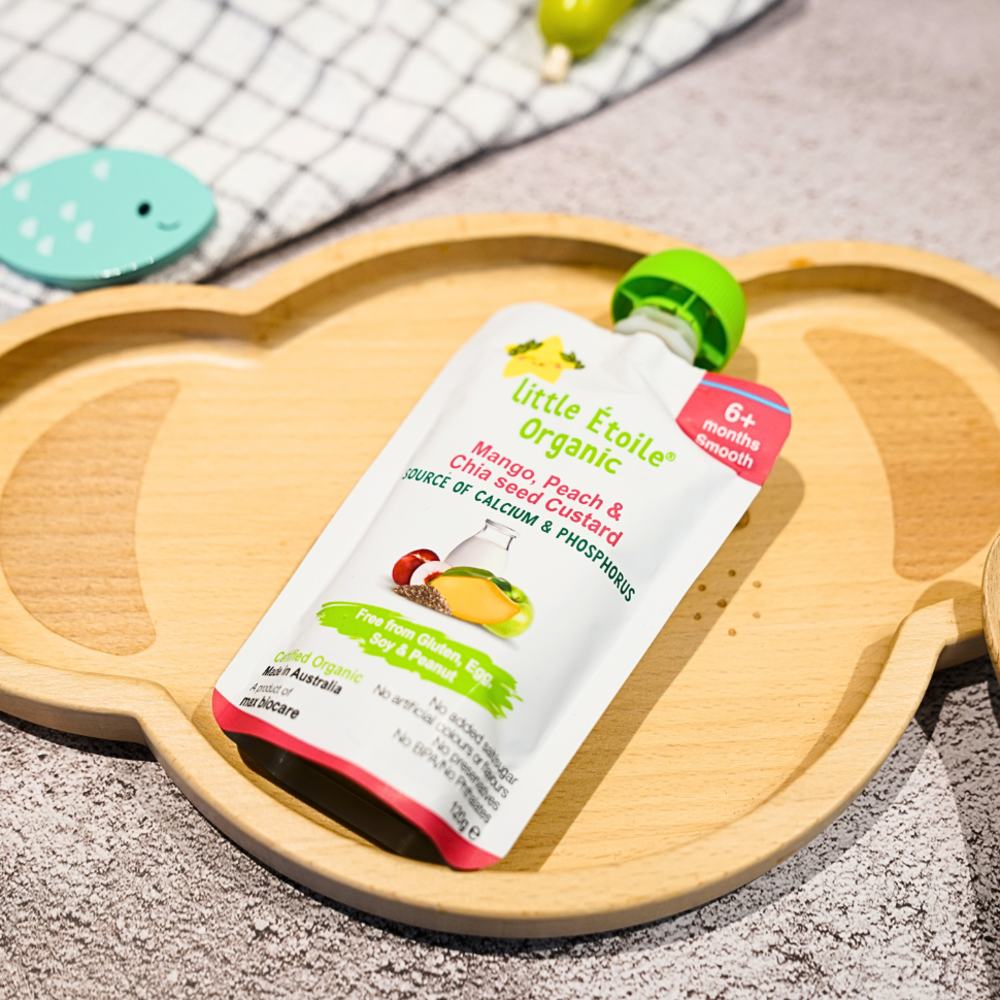 Organic® Baby food Puree Pouch 120g - Mango, Peach & Chia seed Custard