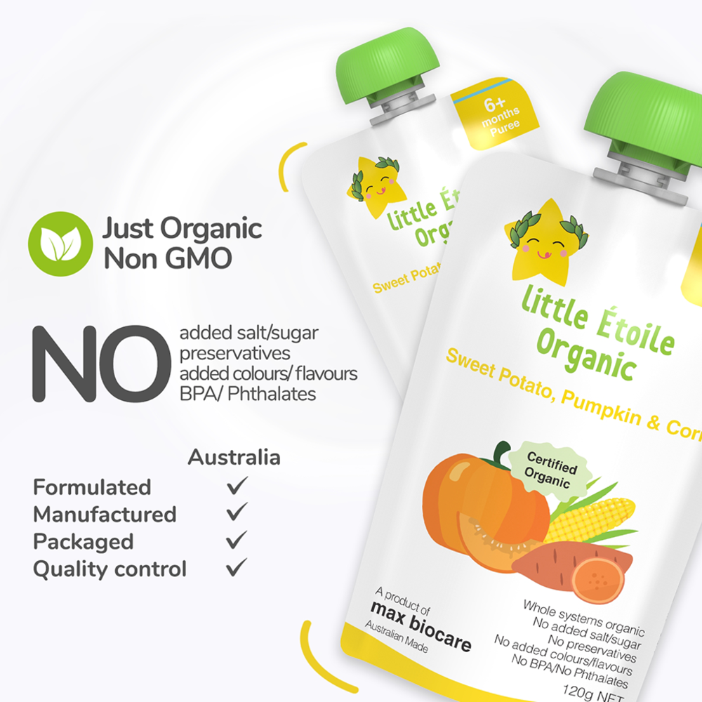 Organic® Baby food Puree Pouch 120g - Sweet Potato, Pumpkin & Corn