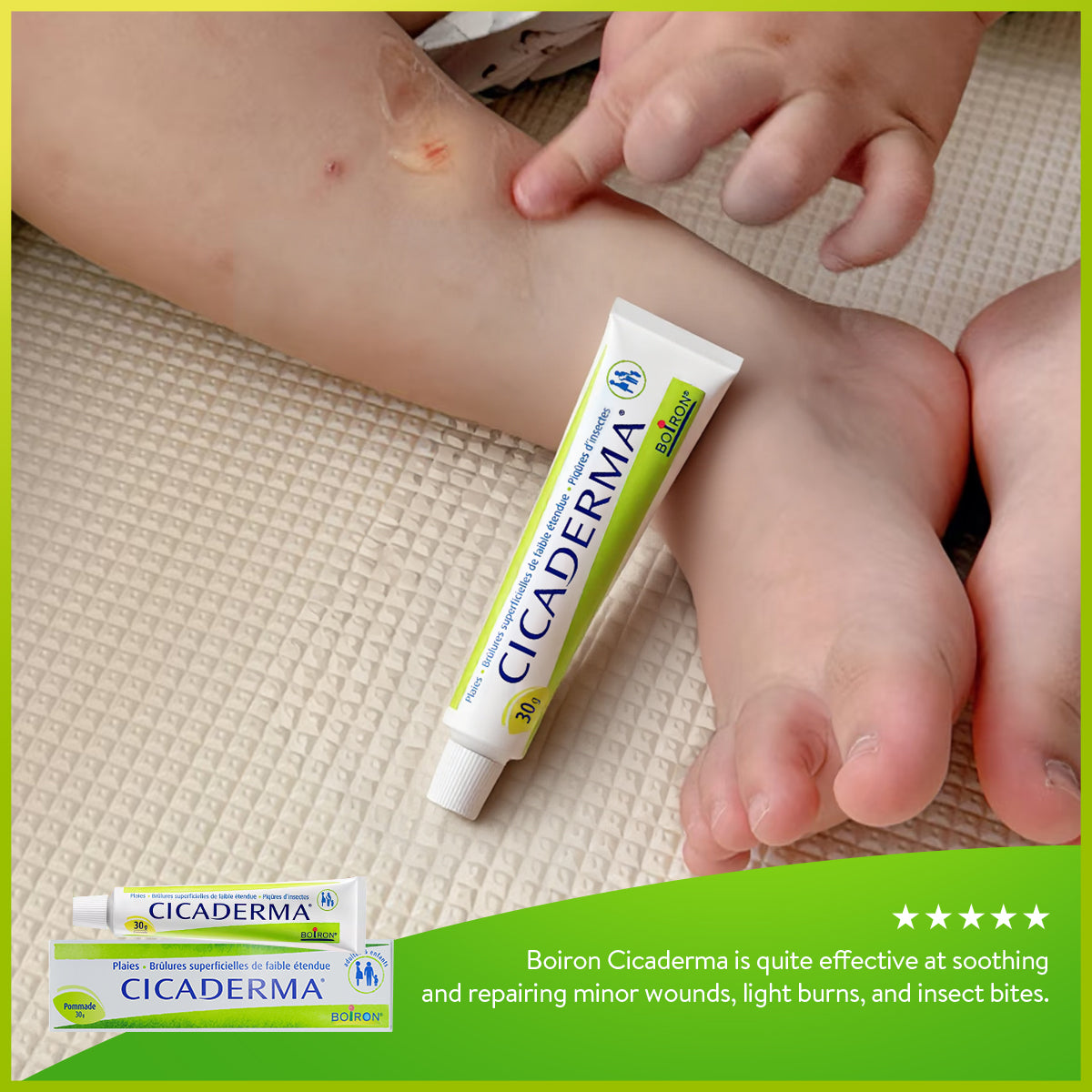 Boiron Cicaderma - Multipurpose Antiseptic Wound Healing Ointment with Moisture Recovery, Itch Relief