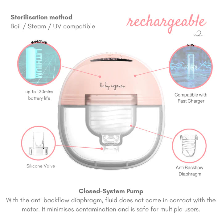 BE Nude v2 Wearable Breast Pump