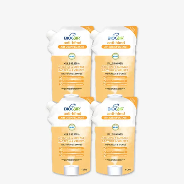 BioCair Anti-HFMD BioActive Air Purifying Solution, 1 Litre, 4-Pack