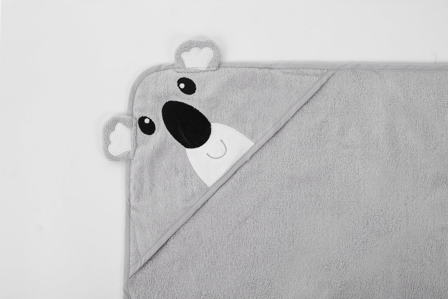 MOTHER'S CHOICE 100% Pure Cotton Infant / Baby 3D Hooded Towel (Bear, Grey)