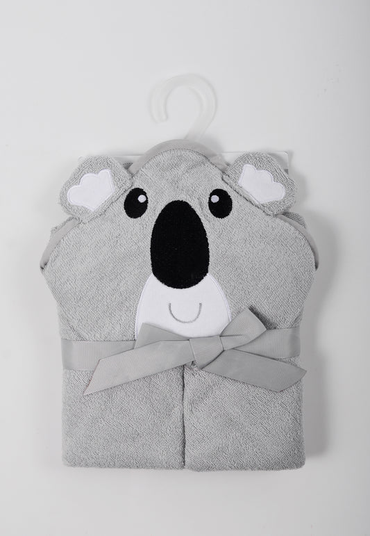 MOTHER'S CHOICE 100% Pure Cotton Infant / Baby 3D Hooded Towel (Bear, Grey)