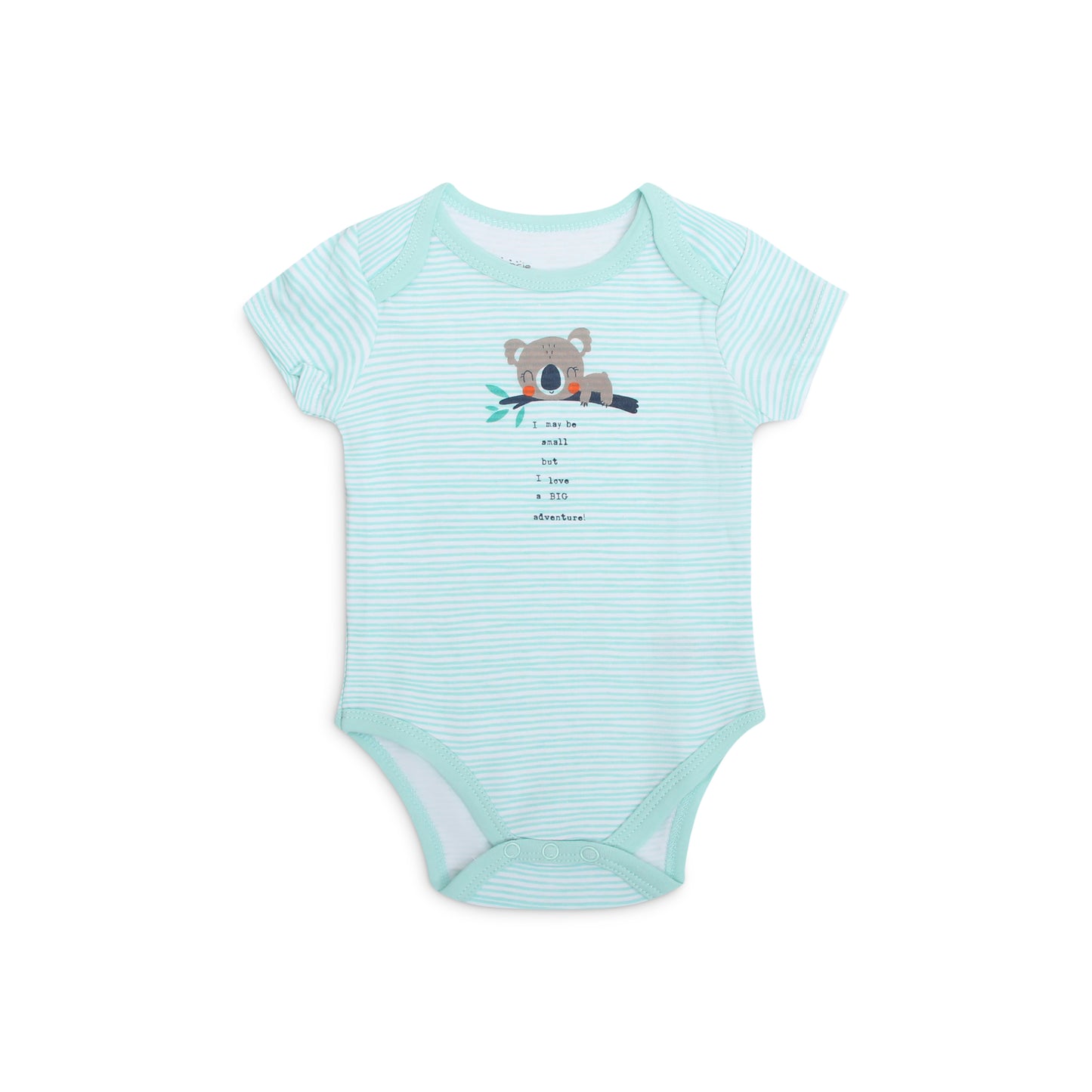 INFANCIE 3-Pc 100% Cotton Short-Sleeved Baby Bodysuits (Mint Jungle)