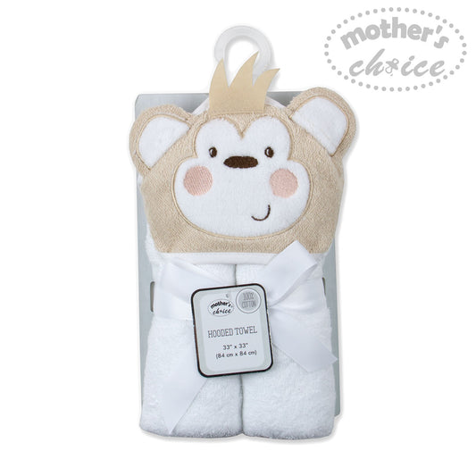 MOTHER'S CHOICE 100% Pure Cotton Infant / Baby 3D Hooded Towel (Monkey)