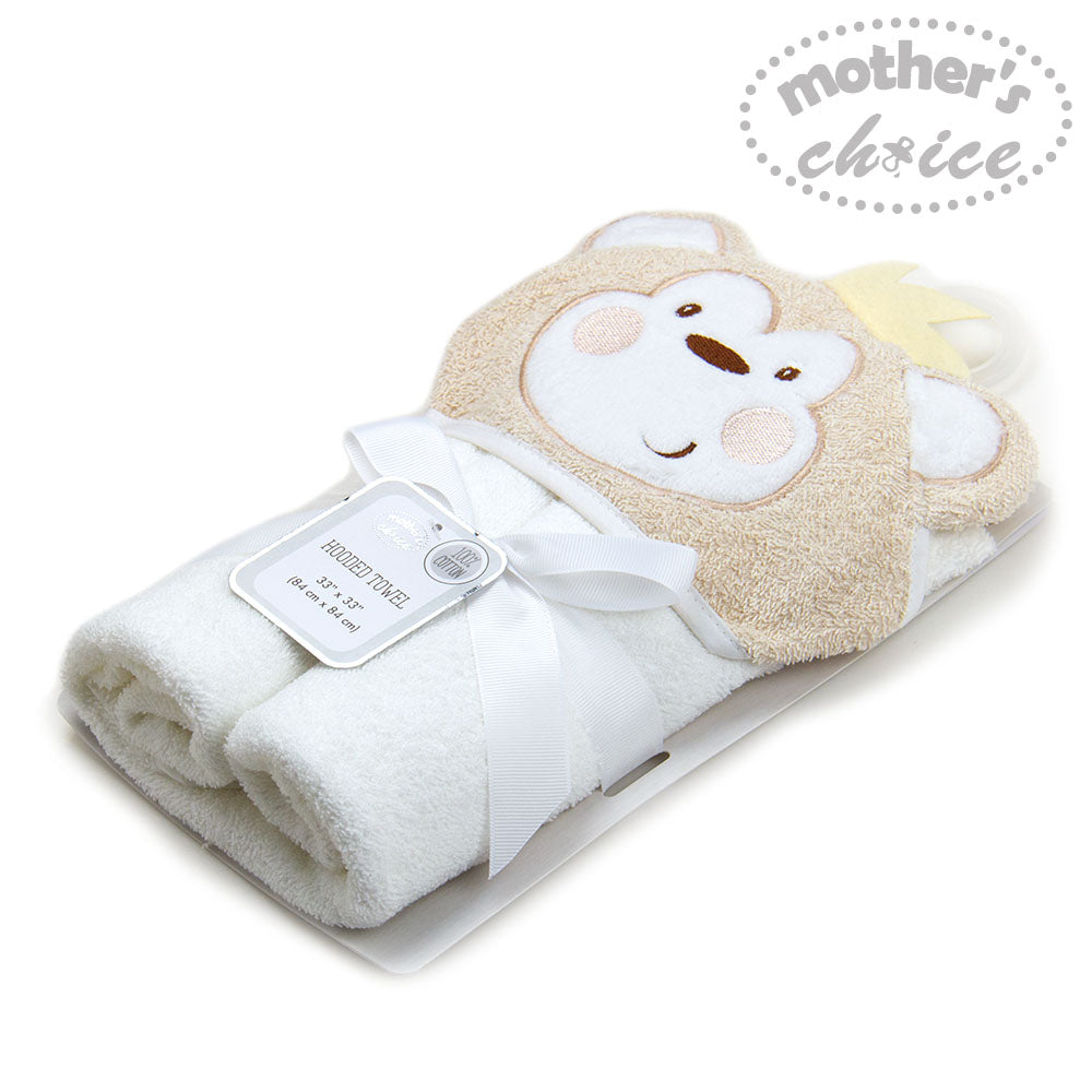 MOTHER'S CHOICE 100% Pure Cotton Infant / Baby 3D Hooded Towel (Monkey)
