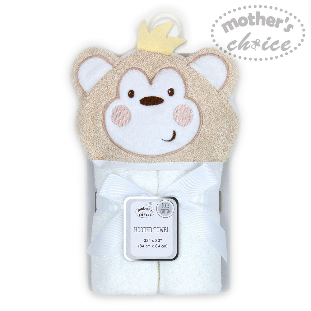 MOTHER'S CHOICE 100% Pure Cotton Infant / Baby 3D Hooded Towel (Monkey)