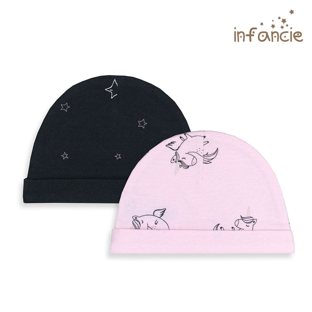 INFANCIE 2-Pc 100% Cotton Baby Hat