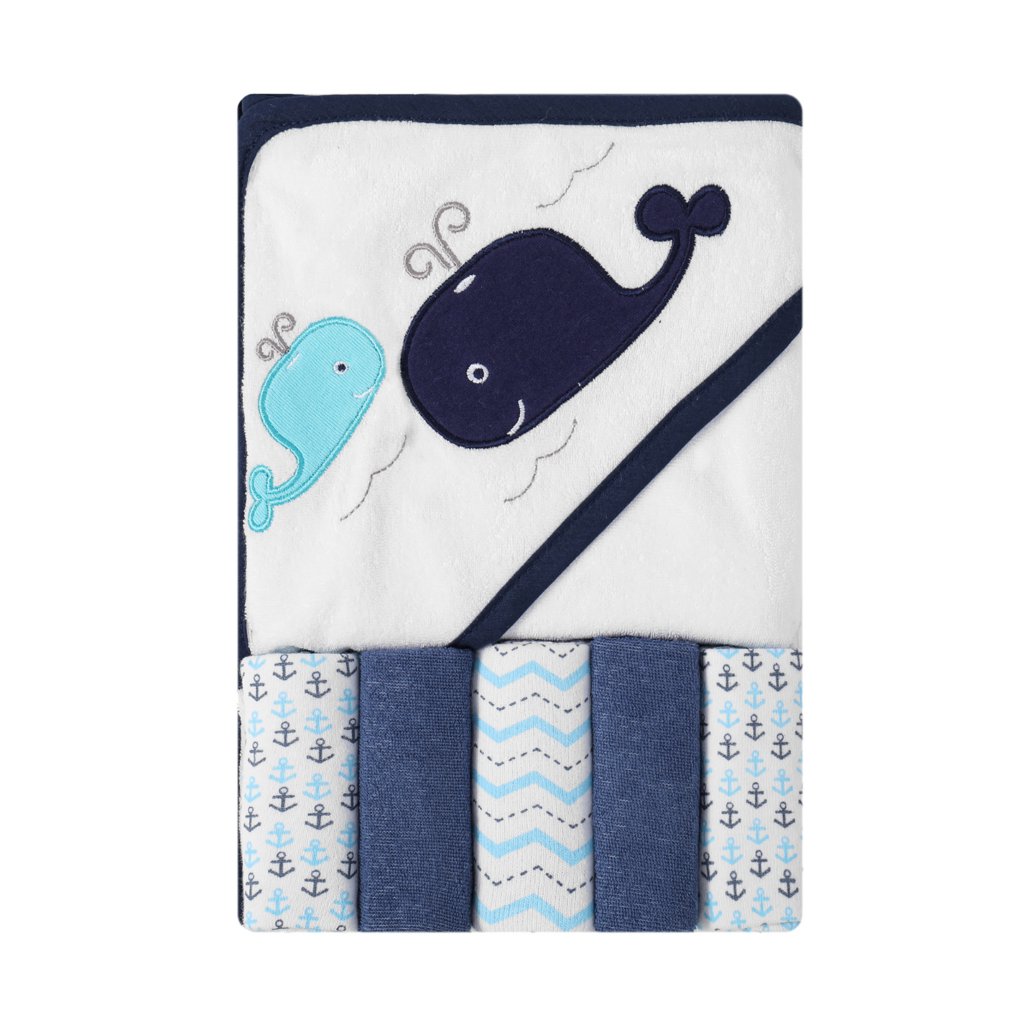 MOTHER'S CHOICE 100% Cotton Hooded Towel with 5 Face-Cloths