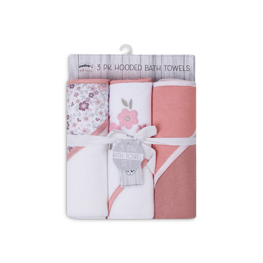 MOTHER'S CHOICE 3-Pc Baby Hooded Towel Set