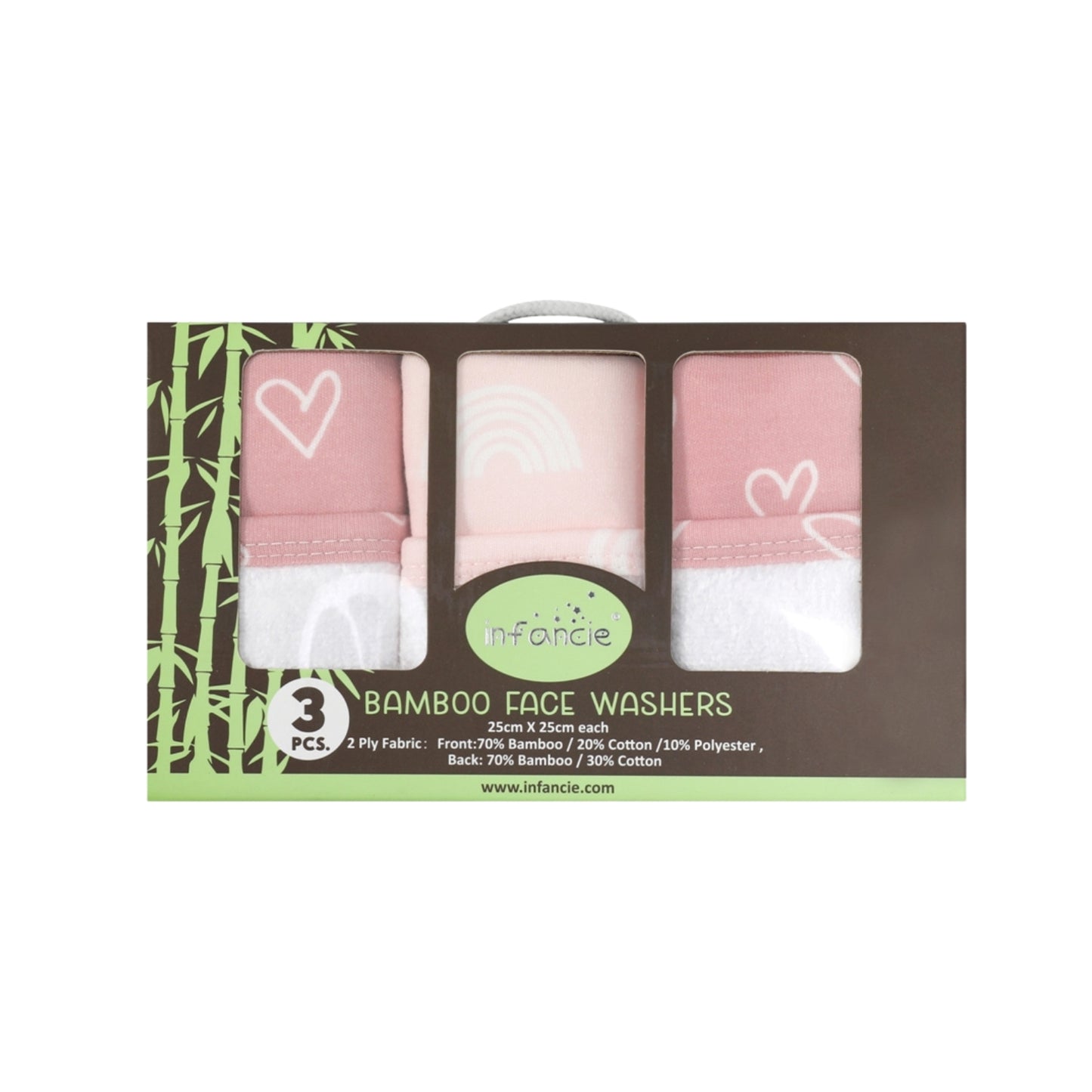 INFANCIE 3-Pc Bamboo Cotton Baby Wash Cloth