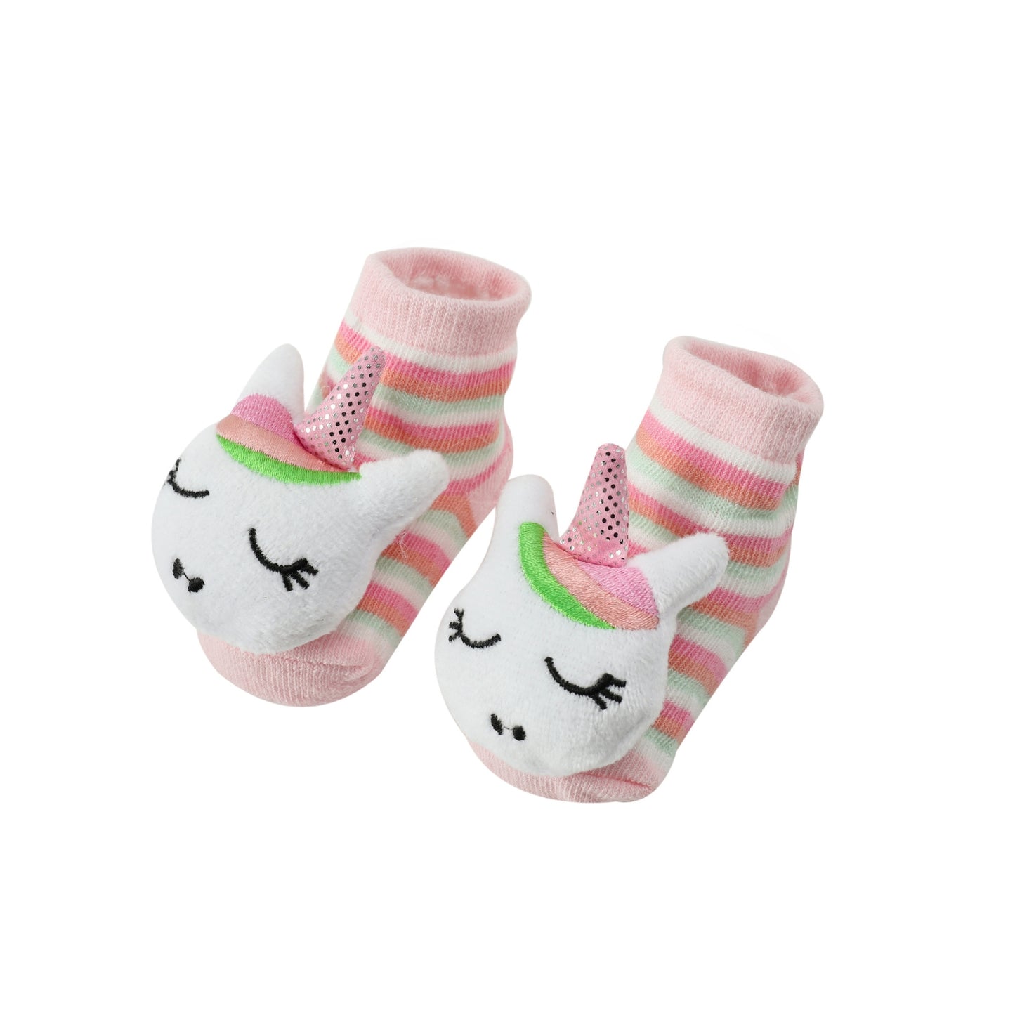 MOTHER'S CHOICE 3-Pc Newborn Baby Hat, Bib, Rattle Socks Cotton Set