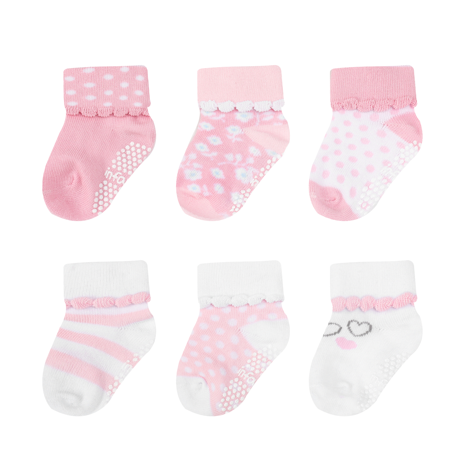 INFANCIE 6-Pk Newborn Baby Socks Set