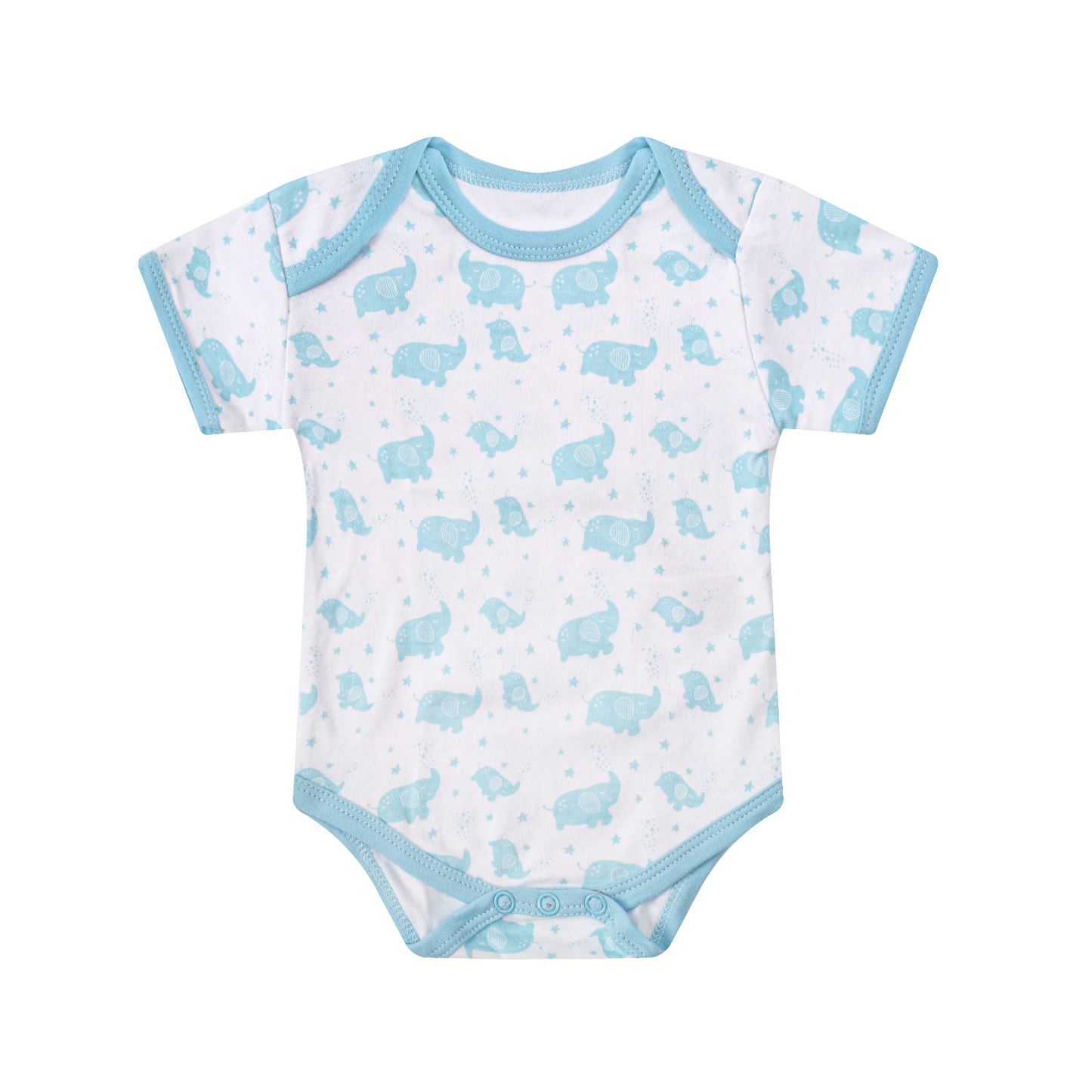 MOTHER'S CHOICE 10-Pc Baby Bodysuit, T-shirt, Pants, Hat, Mittens, Bib, Socks & Wash Cloths Gift Box Set (Light Blue)