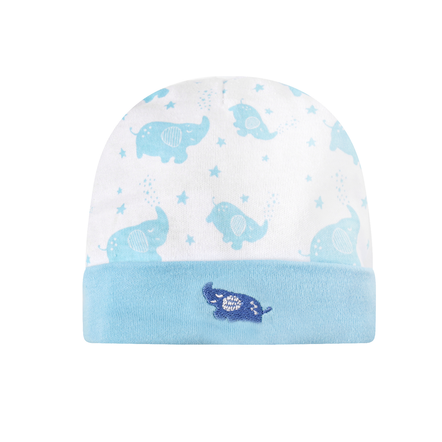 MOTHER'S CHOICE 10-Pc Baby Bodysuit, T-shirt, Pants, Hat, Mittens, Bib, Socks & Wash Cloths Gift Box Set (Light Blue)