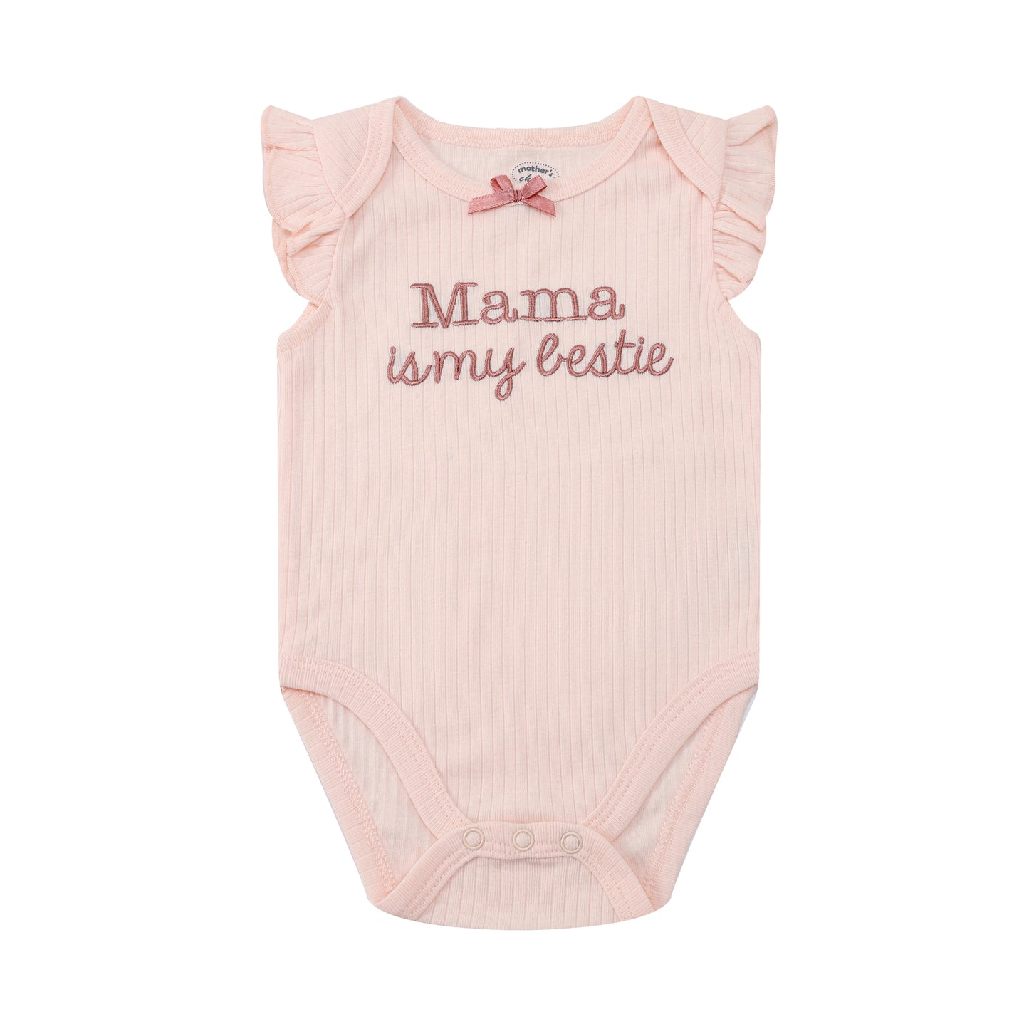 MOTHER'S CHOICE 3-pc Baby Bodysuit, Pants and Headband Set (Mama is my bestie)
