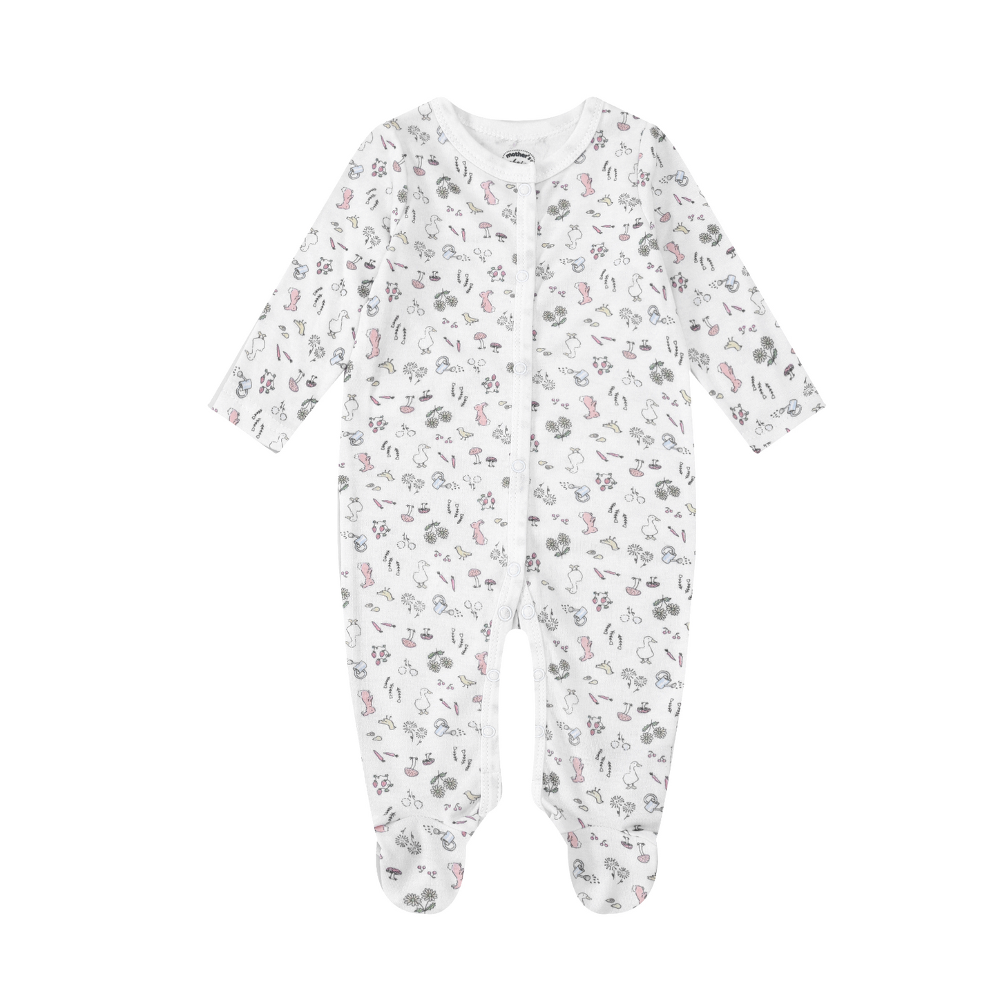 MOTHER'S CHOICE 5-Pc Baby Grower, Bodysuit, Bib, Hat & Mittens Layette Gift Set (Pink Ducks)