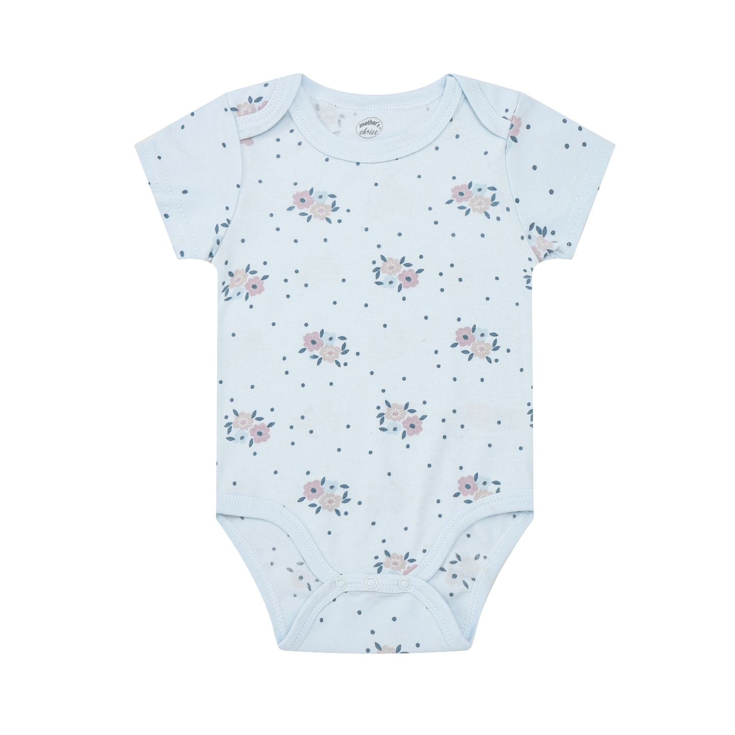 MOTHER'S CHOICE 5-Pc 100% Cotton Short-Sleeved Baby Bodysuit (Brown Flora)