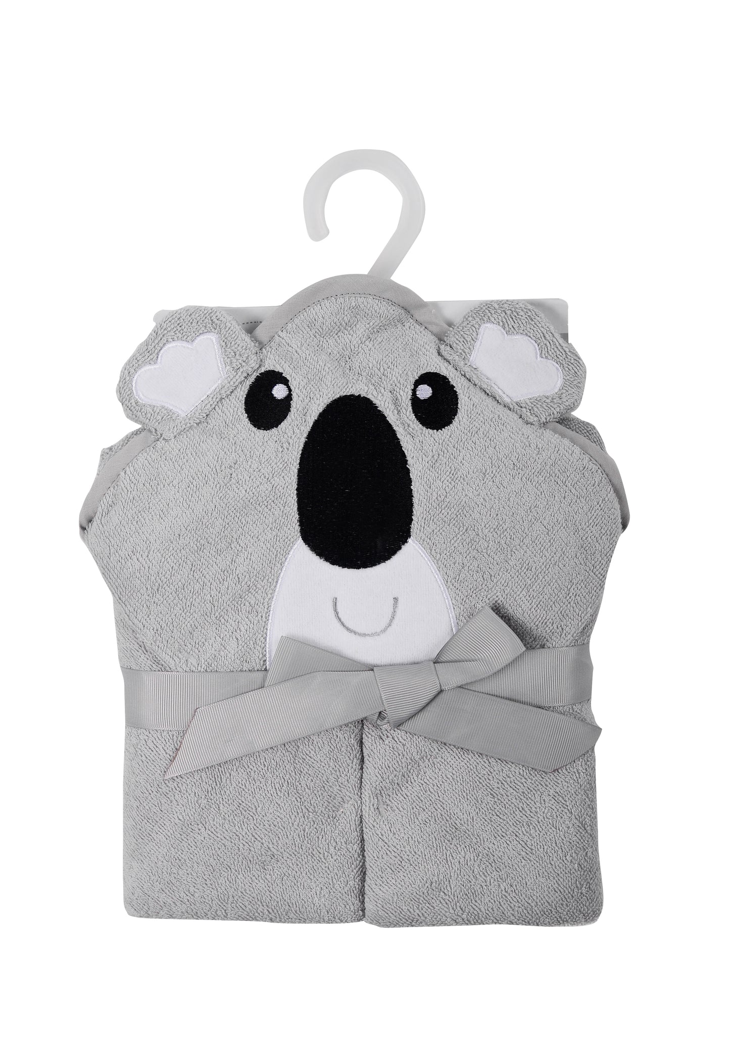 MOTHER'S CHOICE 100% Pure Cotton Infant / Baby 3D Hooded Towel (Bear, Grey)