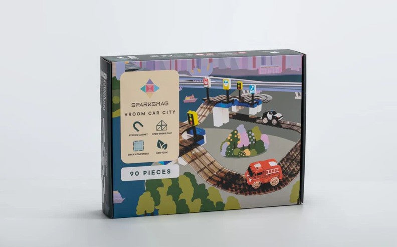 90 pcs Vroom Car City - Magnetic Brick Car Set