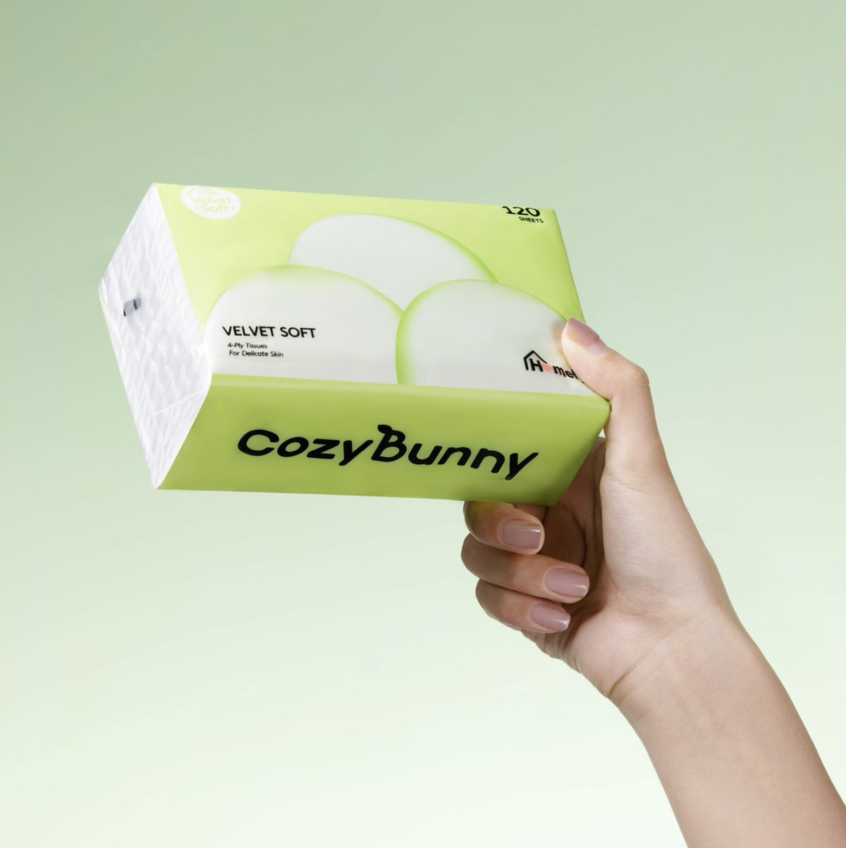 CozyBunny Velvet Soft Facial Tissues (Homely) - 4 x 120 Sheets (4 Ply)