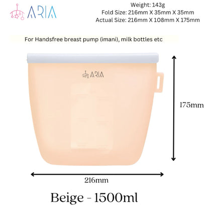 ARIA Airtight Breast Pump Pouch or Silicone Food Storage Bags