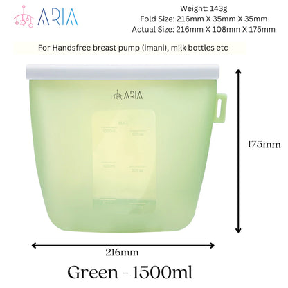 ARIA Airtight Breast Pump Pouch or Silicone Food Storage Bags