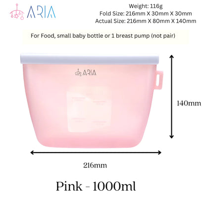 ARIA Airtight Breast Pump Pouch or Silicone Food Storage Bags