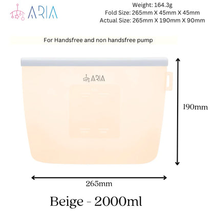 ARIA Airtight Breast Pump Pouch or Silicone Food Storage Bags