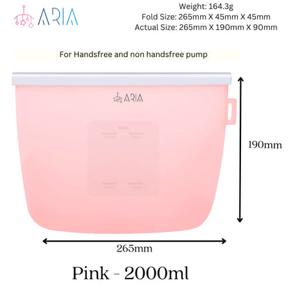 ARIA Airtight Breast Pump Pouch or Silicone Food Storage Bags