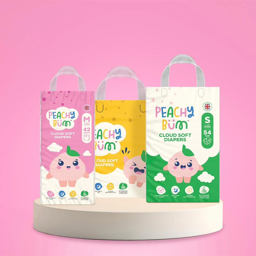 [Bundle of 3] Peachy Bum Cloud Soft Diaper Pants | Size M | Size L | Size XL | Size XXL