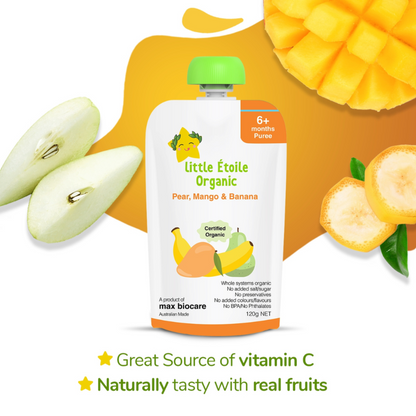 Organic® Baby food Puree Pouch 120g - Pear, Mango & Banana