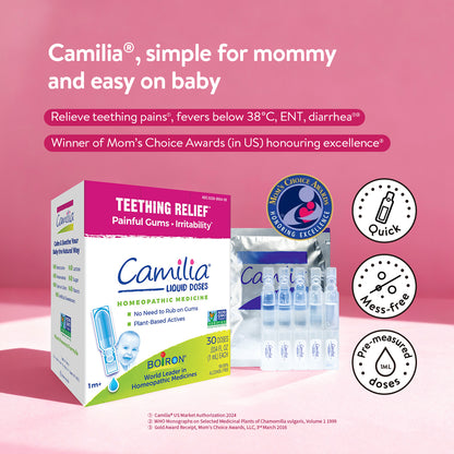 Boiron Camilia Teething Drops - Soothe and Relieve Baby Teething Discomfort, Pain and ENT